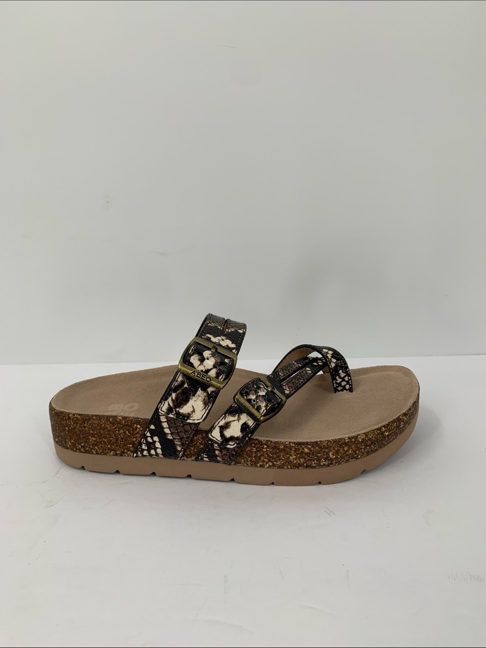 Abeo Lily Lanai slide sandal thong toe ring shoe leather comfort snake new 6